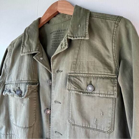 American Eagle Outfitters military green jacket women’s medium Olive green - Picture 4 of 5